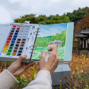 휴대용파레트 미술파레트 고체 물감 팔레트 미술용품 빠레트 종이 케이스 아트에이블