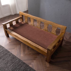 장수돌침대 7106-1 소나무원목 미네랄황토볼 흙 카우치 온열 온돌 평상형 장수돌쇼파