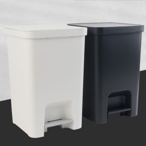 페달 무소음 종량제쓰레기통 사각휴지통 봉투고정 사각