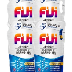 피지 디나자임 딥클린 액체세제 일반/드럼 겸용 프레쉬 2L 리필 2L 4개