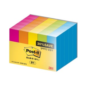 3M 포스트잇 알뜰팩 페이지마커 670-5AN-5 50X15mm 100매x25개