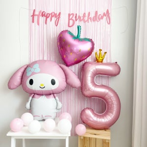 산리오 대형 마이멜로디 풍선 생일파티세트 숫자5