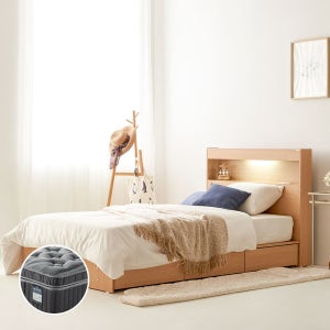 동서가구 이즈카이 LED 조명 수납 슈퍼싱글 침대 SS 프리미엄매트리스 DF923640