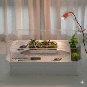 3세대 올인원 휴양지 반수생 거북이어항 수조 키우기 수족관 아크릴 플라스틱 중형 단품