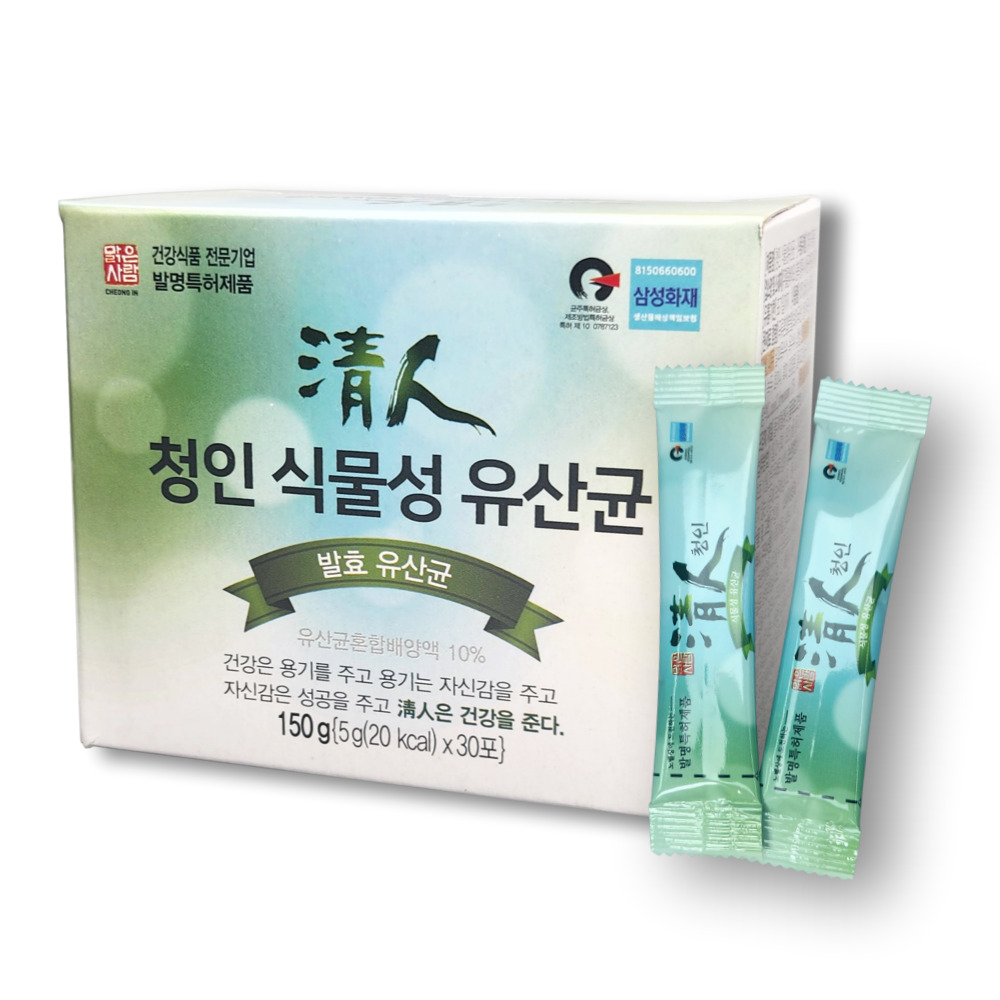 <b>청인</b> 식물성 유산균 150g (5g X 30포) 오리지날 <b>청인</b>150, TV광고 상품 속편한 <b>쾌장</b> 발효 유산균
