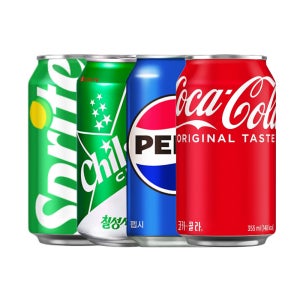 뚱캔 업소용 음료수 사이다 콜라 펩시 스프라이트 355ml 각6캔씩/24캔