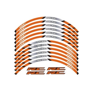 KTM 듀크 RC 17인치 오토바이 휠 장식 스티커 반사 휠 스티커 데칼 오렌지