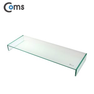 Coms KMH100GT 모니터 받침대/스탠드, 투명 크리스탈 (210mm x 620mm) 두께 5mm
