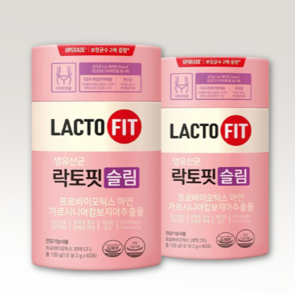 종근당건강 락토핏 <b>슬림</b> 2,000mg x 60포 x 2개 생<b>유산</b>균 다이어터 코스트코