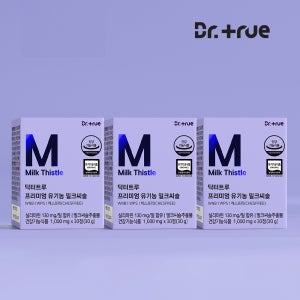 닥터트루 프리미엄 유기농 밀크씨슬 영양제 추출물 실리마린 130mg 30정, 3개