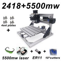 CNC2418 레이저 조각 기계, ER11 500mw 헤드 라우터 아크릴 PCB 밀링 머신