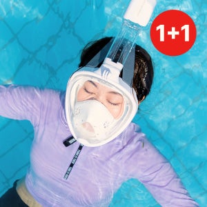 1+1 위베런 이지브리더 3세대 스노쿨링 마스크 풀페이스 스노클 장비 일체형 물안경 세트