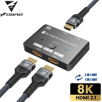 4k 8k hdmi 듀얼 모니터 선택기 HDMI 분배기 스위치 셀렉터 2포트