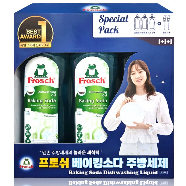 프로쉬 주방세제 3L+펌프2개 코스트코 베이킹소다 개구리세제 독일
