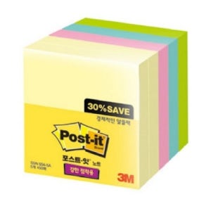3M 포스트잇 강한점착용 알뜰팩 SSN 654-5A 450매 (76X76mm)
