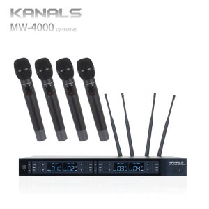 KANALS 4채널 900MHZ 무선마이크 MW-4000 무선마이크타입 선택 가능