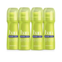 Ban 반 데오드란트 롤온 파우더 프레쉬 Powder Fresh Antiperspirant Deodorant 103ml 4개