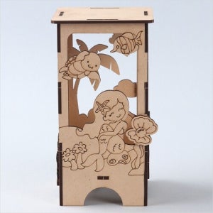 파스텔클레이 우드 여름 바다 인어 스탠드 무드등