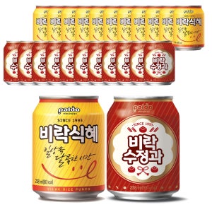 비락 식혜+ 수정과 238ml 12캔씩 (총 24캔) 전통 음료