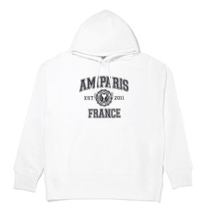 [아미] 파리스 로고 후드 티셔츠 남성 화이트 USW208 747 100