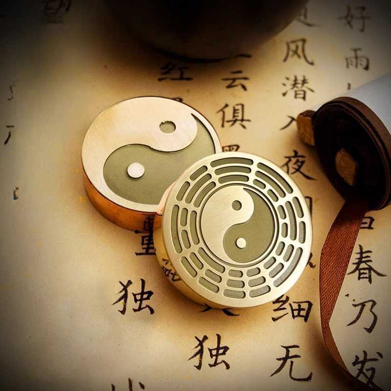 태극 황동 문진 각인 책 서진 종이 누름쇠 원형 페이퍼웨이트 각인 황동 악세사리