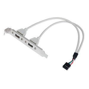파워랜 USB2.0 브라켓 2포트 30cm PL-U2B2P R