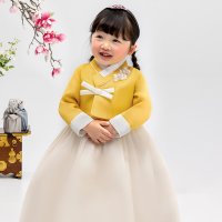 AW151 여연노랑리본 고급 아동 유아 어린이 돌 여아 금동이 한복