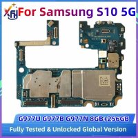 잠금 해제 256GB 마더보드 PCB 모듈, 삼성 갤럭시 S10 5G G977U 호환 메인보드, 풀 칩 포함