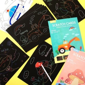 파스텔클레이 10장입 도안 스크래치 페이퍼 컬러링 보드