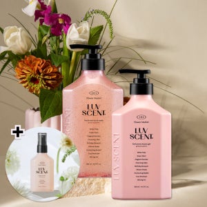 [슈퍼적립/본사배송] 럽센트 바디워시 500mlX2개 플라워마켓 화이트튤립향+플라워마켓 미스트100ml