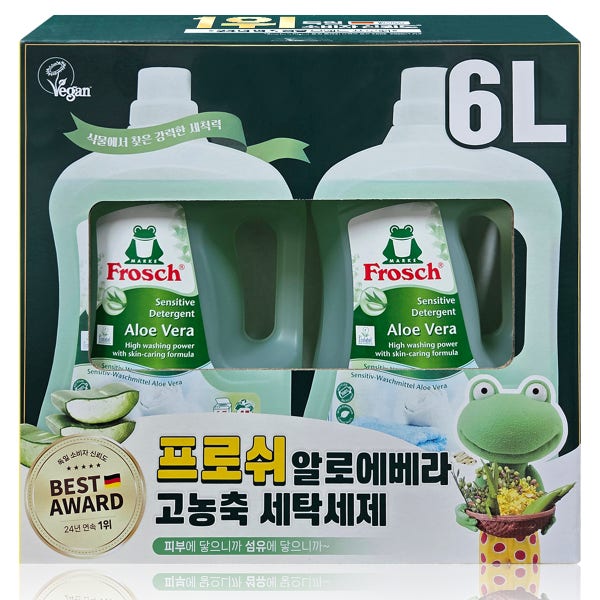 프로쉬 알로에베라 세탁세제 6L 코스트코 독일 고농축 액상 액체 세제 친환경