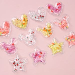 파스텔클레이 모양 투명 스팽글 쉐이커 4개입