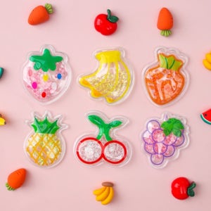 파스텔클레이 과일 투명 스팽글 쉐이커 5개입