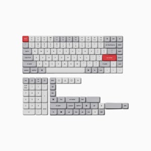 키크론 로우프로파일 PBT 영문 교체용 키캡 세트 Light Gray and White