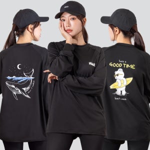 여성 래쉬가드 세트 루즈핏 빅사이즈 수영복 긴팔 상의 반바지 레깅스 팬츠 비치웨어