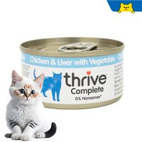 쓰라이브 컴플리트 고양이 주식캔 치킨&치킨간&야채 습식사료 75g