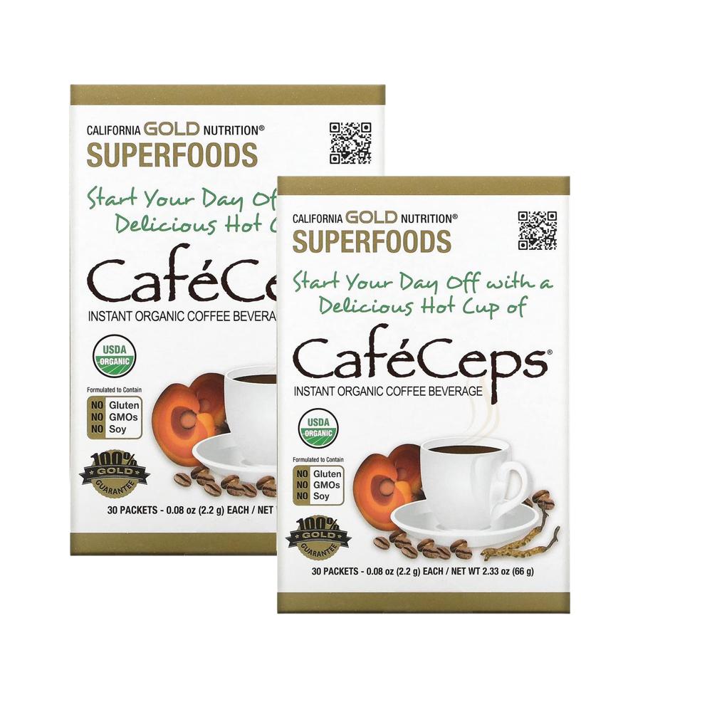 CGN <b>CafeCeps</b> 동충하초 영지 커피 30스틱 x2팩