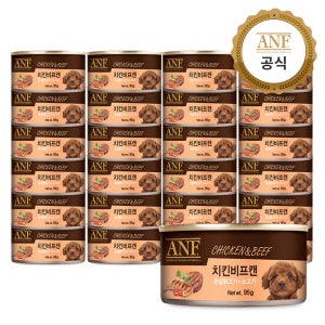 ANF 강아지 간식 캔 치킨비프, 95g, 24개