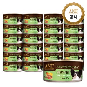 ANF 강아지 간식 캔 치킨야채, 95g, 24개