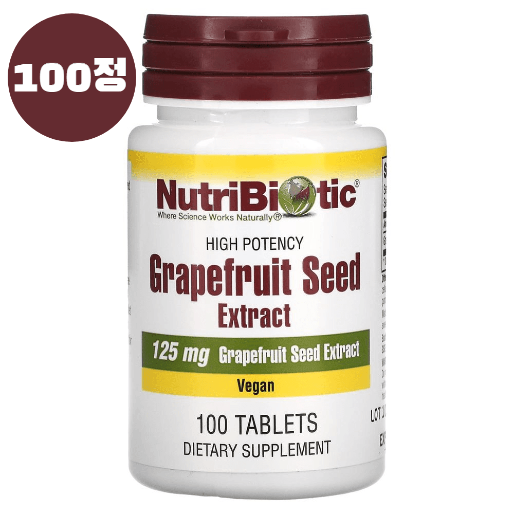 뉴트리바이오틱 <b>그레이프프룻 씨드</b> 자몽 추출물 <b>125mg</b> 100정