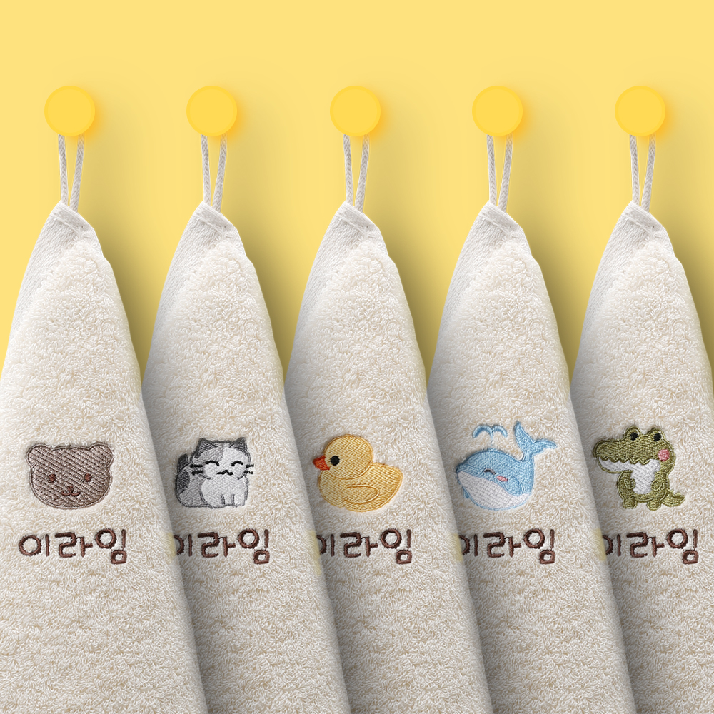 아기수건 아기목욕타올 유아 신생아목욕타월 고리 5매