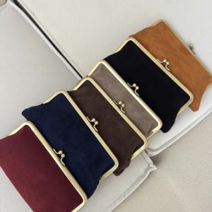 차롬 똑딱이 장지갑 천연소가죽 26컬러