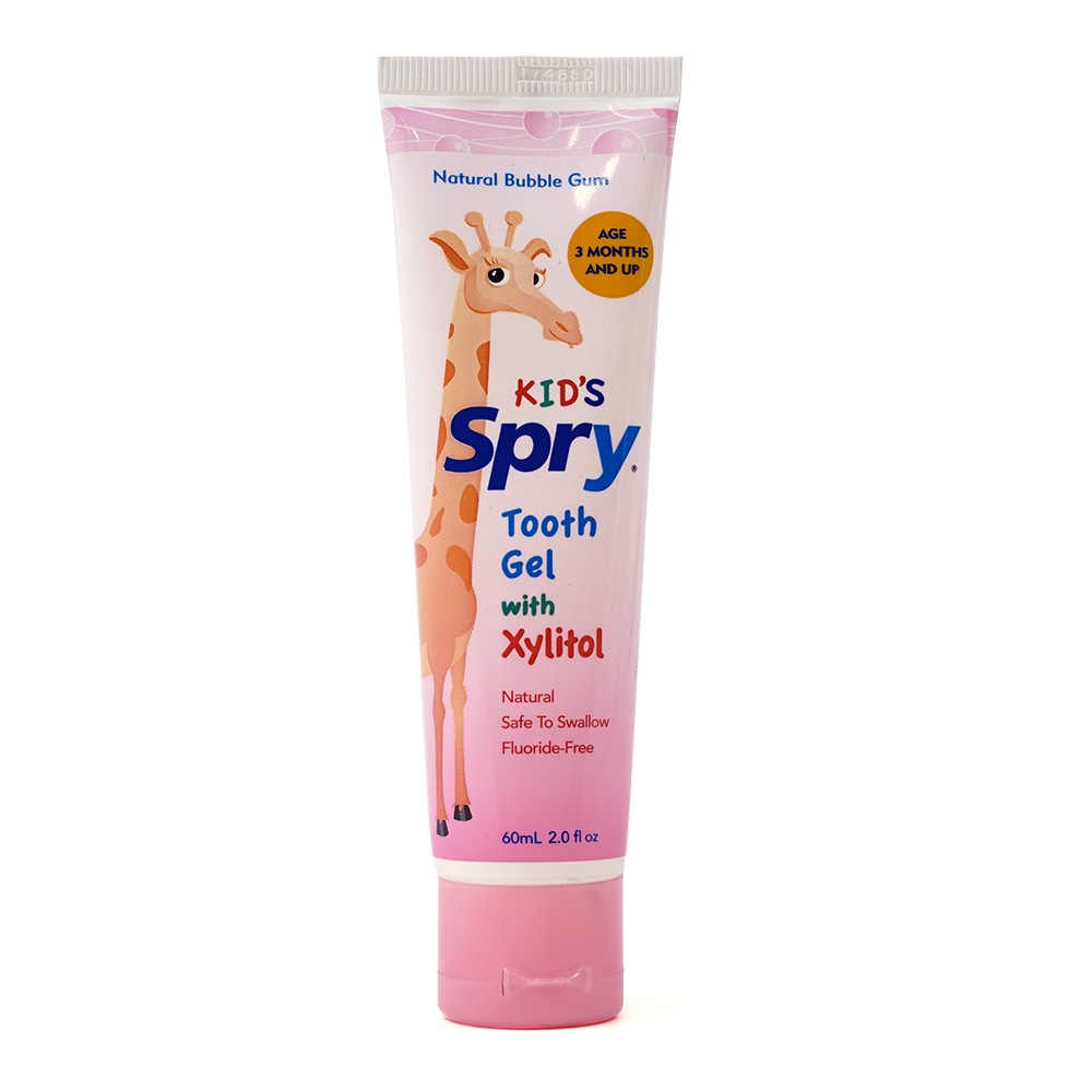 불소함유 <b>자일러</b> 키즈 치약 스프라이 투스 젤 위드 자일리톨 버블 껌 60 ml Xlear Kids Spry Tooth Gel With Xylitol Bubble Gum 2 fl o