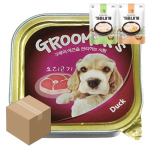 구루머스 강아지캔 순살 사각캔 오리고기, 100g, 24개