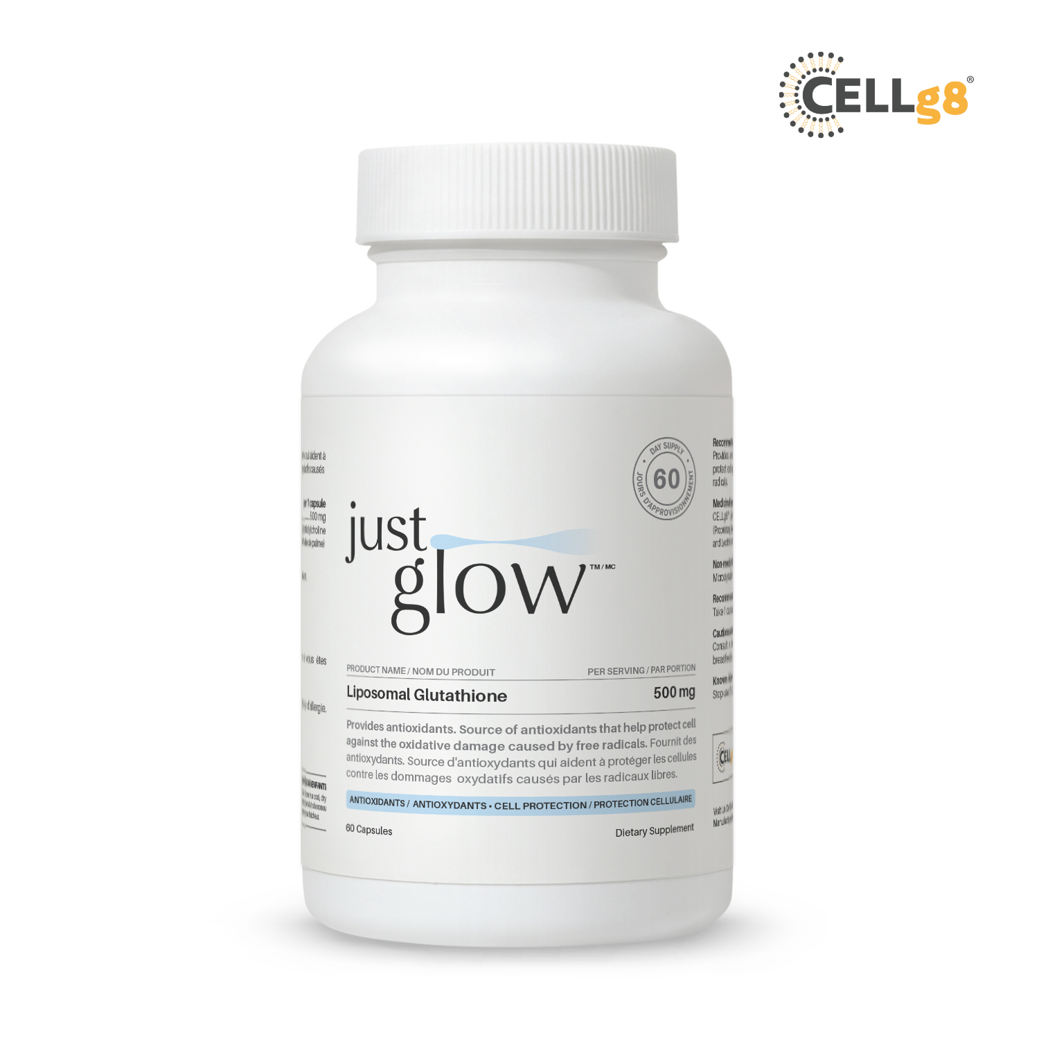 저스트글로우 리포조말 <b>글루타치온</b> 500mg <b>리포소말</b> 리포좀 60캡슐, 1개