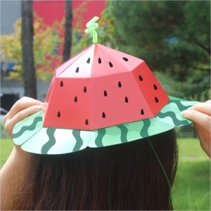 파스텔클레이 종이 수박 모자 만들기 세트