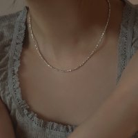 (실버925) chip necklace 실버 칩 조각 초커 레이어드 목걸이