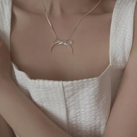 (실버925) ribbon necklace 리본 뱀줄 스네이크 목걸이