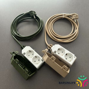 밀리터리 캠핑멀티탭 리드선 전기 연장선 컬러멀티탭 베이지 3구 10m