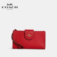 [미국아울렛] 코치 여성 테크 지갑 중지갑 핸드폰 휴대폰 레드 빨강